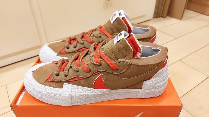 Sacai x Nike Blazer Low “British Tan” 棕紅色解構DD1877-200 us10.5