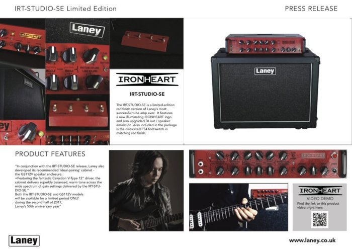 【硬地搖滾】免運免息！Laney 50週年紀念款 IRT-Studio 50th Head+Cab 真空管音箱組