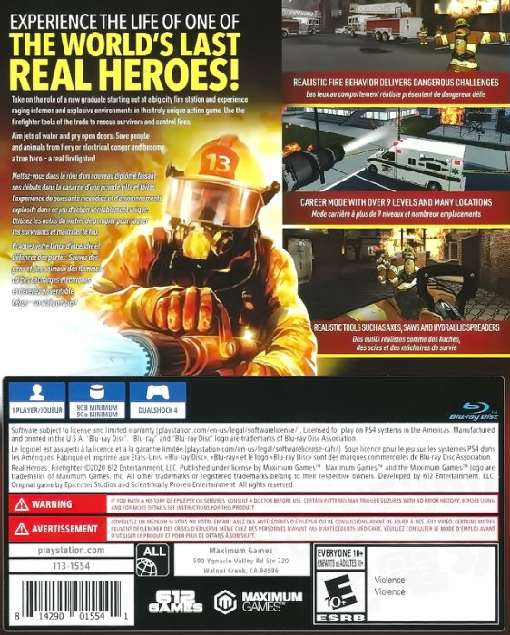 【二手遊戲】PS4 火場英雄 消防員 火神的眼淚 REAL HEROES FIREFIGHTER 英文版【台中恐龍電玩】