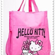 ♥小花花日本精品♥Hello Kitty 補習袋手提袋外出袋直式補習袋坐姿蝴蝶結點點粉色韓國限定 42159407