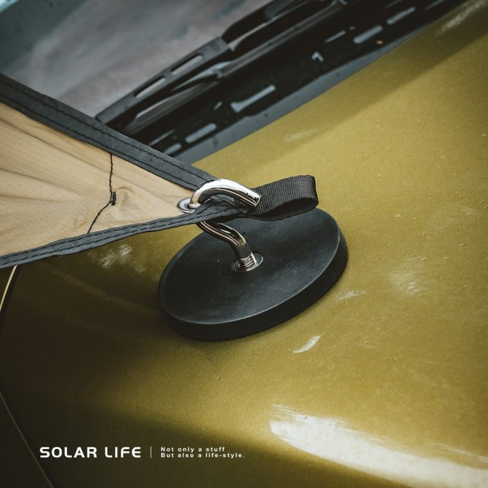 Solarlife 索樂生活 防刮包膠強磁掛勾 66mm+吊環套組 2in1.強力磁鐵 露營車用 強磁防刮 車宿磁鐵