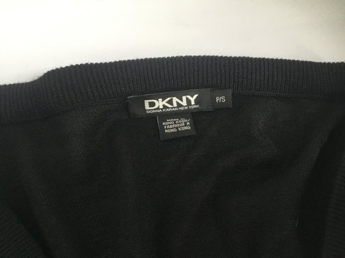 ❤️美國品牌 DKNY 黑色全絲針織衫 蝴蝶結 s 肩 Donna Karen MK RL  7分袖 圓領開襟女上衣