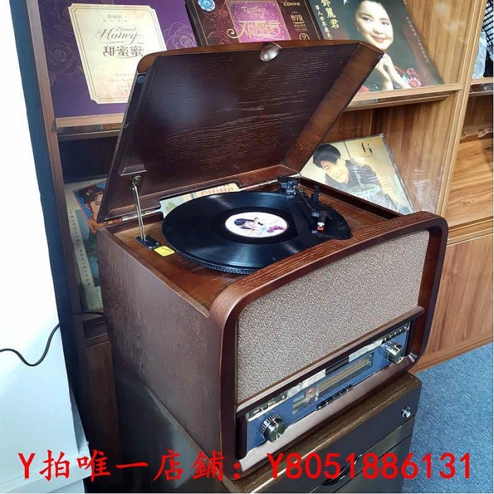 黑膠唱片華攜低音留聲機老式客廳電唱機音箱音響復古歐式LP黑膠唱片機復古