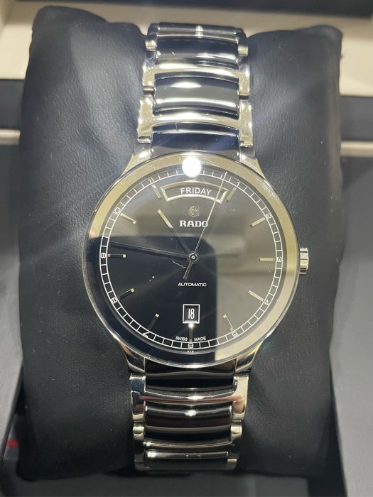 RADO  R30156152  Centrix  黑色錶盤黑色陶瓷男士手錶 （限面交）