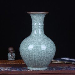 花瓶景德鎮陶瓷花瓶 手繪青花仿官窯裂紋釉 古典花瓶家居裝飾品