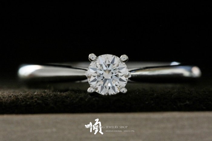 順順飾品--鑽石戒指--18K金天然鑽石戒指┃主鑽0.31ct.D.VVS1.H&A.戒圍12號