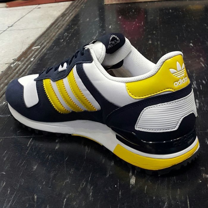ADIDAS ZX 700 D65286 慢跑鞋 復古 網布 白色 藍色 深藍色 黃色