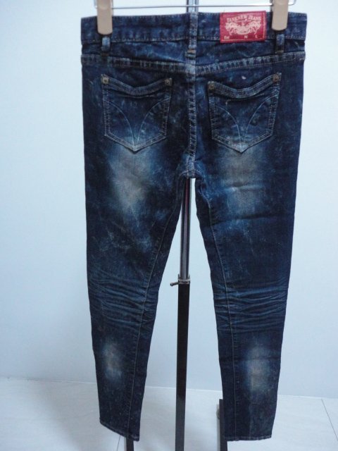 99元起標~TANKNEW JEANS~渲染設計彈性牛仔褲~SIZE:S