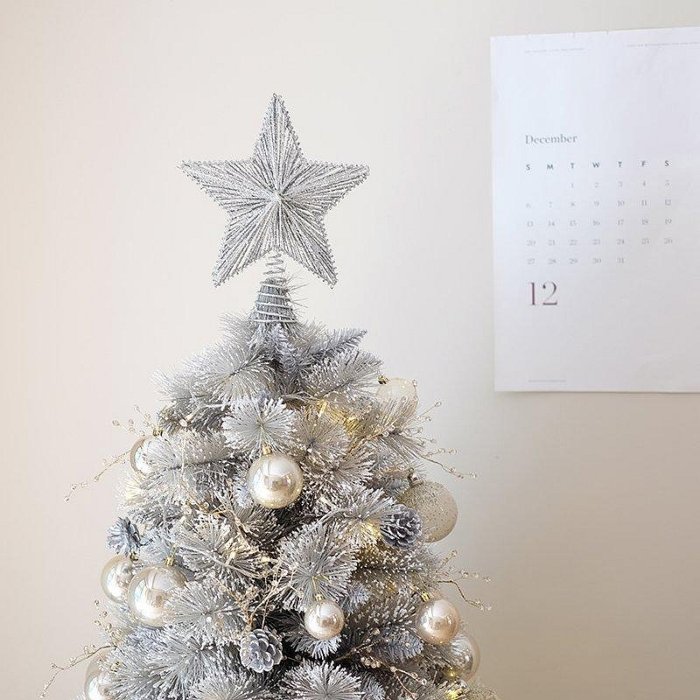 【現貨精選】BG輕奢香檳金系圣誕樹1米5銀色松針款圣誕樹帶燈辦公室圣誕節布置