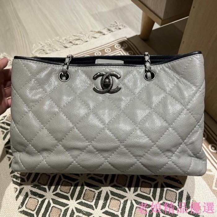 限時優惠 媽媽包 小香越漲越貴 灰香奈兒/肩背包/山羊皮/Chanel tote bag超實用款大容量