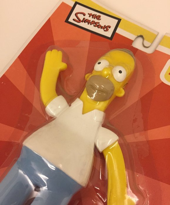 老品 老玩具 早期 The Simpsons 辛普森家族 老爸 荷馬 鐵絲玩具公仔 人偶 可以隨意扭動 完整包裝