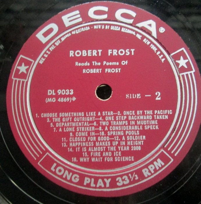黑膠唱片(進口版 片況佳)~Robert Frost-Reads The Poems Of Robert Frost專輯
