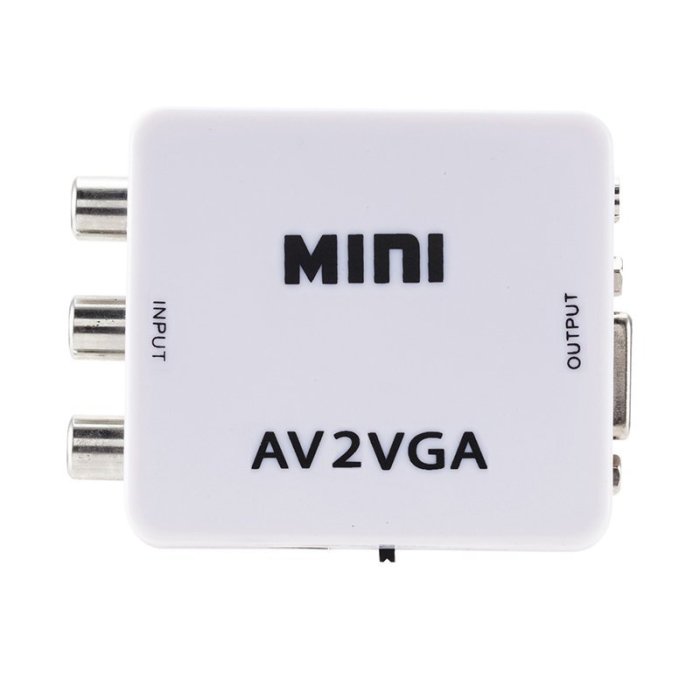 現貨 AV轉VGA轉換器 機頂盒視頻轉顯示器轉換線監控轉vga 顯示器看電視