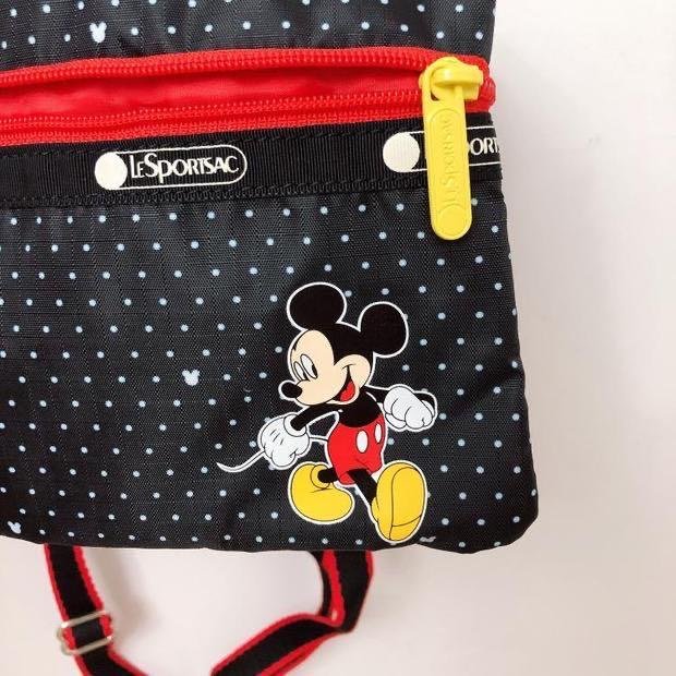 現貨直出 LeSportsac Disney 歡樂米奇 7627 小斜背包肩背包手機包零錢包 降落傘防水 多拉鍊多夾層收納空間 明星大牌同款