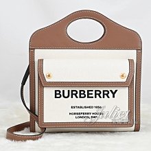 【茱麗葉精品】二手精品【全新未使用】BURBERRY 8039361 Mini Pocket 英字LOGO兩用包.咖邊  現貨