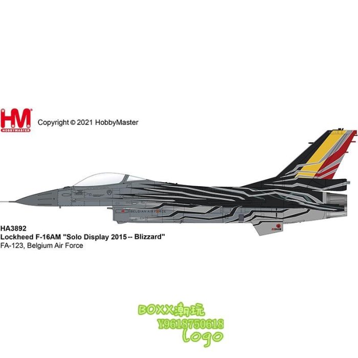 BOXx潮玩~11月 HA3892 F16戰斗機 F-16AM Solo Display2015Blizzard 比利時