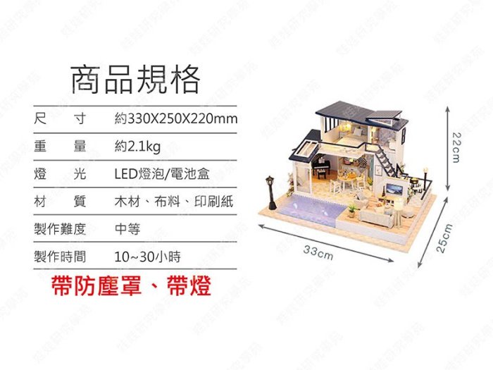㊣娃娃研究學苑㊣DIY袖珍娃娃屋 美人魚部落 溫馨小房 防塵罩 帶燈(DIY369)