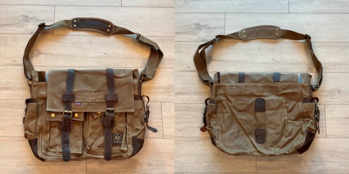 復刻 Belstaff Bag 556 我是傳奇 (黑色無上蠟) (棕色上蠟防水)  重磅帆布側背包