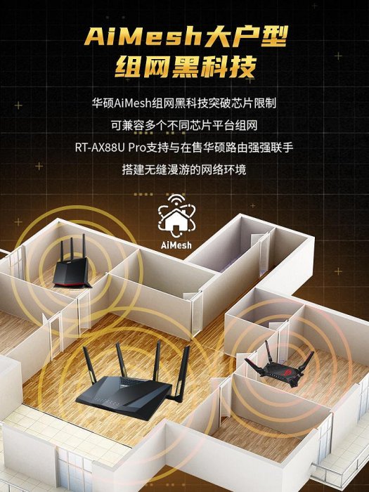 路由器全新升級華碩AX88U PRO Wifi6路由器 企業級千兆 電競游戲5g 家用高速雙頻路由  智能組網6000M