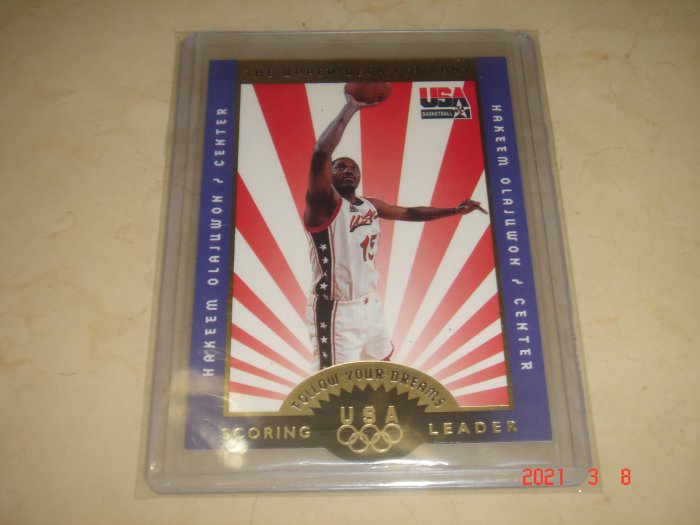 美國職籃 NBA Rockets Hakeem Olajuwon  1996 UD Team USA #F6 球員卡