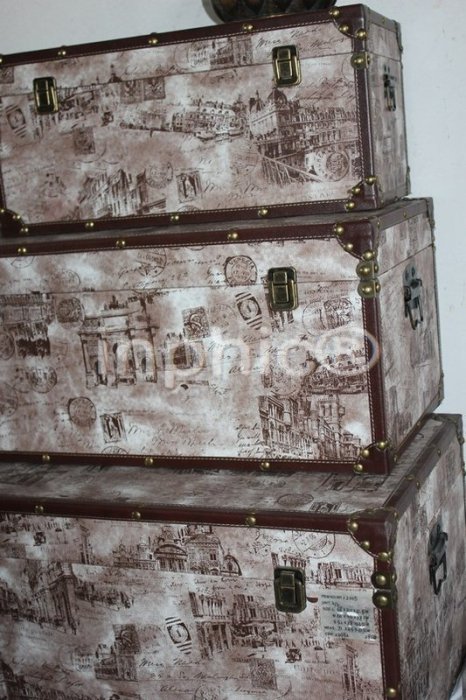 INPHIC-復古大皮箱 儲物箱  收納箱3件套