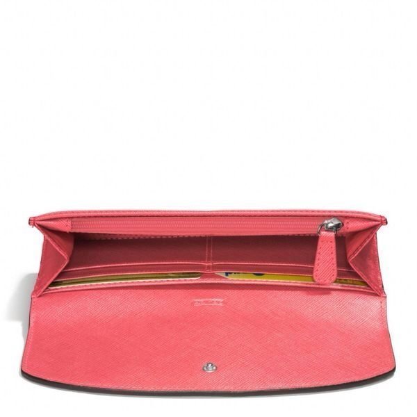 Coco小舖 COACH 49154 PEYTON SIGNATURE SLIM ENVELOPE WITH POUCH