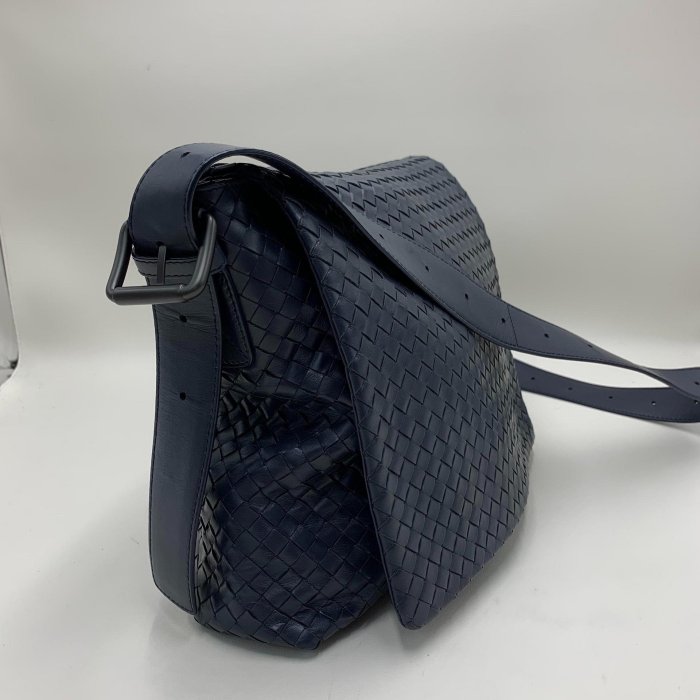 BV 郵差包 98新 A級 BOTTEGA VENETA/葆蝶家/BV 箱包-斜挎包/斜挎包 現代 30*28*7 藍色 牛皮 防塵袋