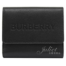 【茱麗葉精品】全新精品 BURBERRY 專櫃商品 8052827 LUNA 烙印LOGO牛皮釦式零錢短夾.黑 現貨