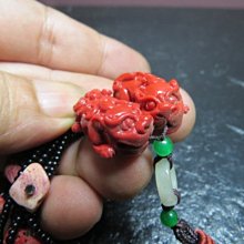【競標網】天然典雅富貴紅色珊瑚巧雕吊掛(貔貅)(回饋價便宜賣)限量5組(賣完恢復原價250元)