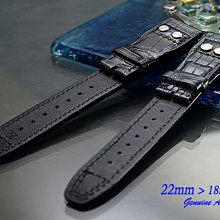 【時間探索】 全新 IWC 軍錶摺疊扣專用特仕款錶帶鱷魚皮款 ( 22mm)