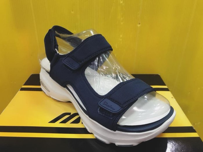 SKECHERS 女 Dlites Ultra Camp Cool 白底  運動涼鞋 深藍  32383NVY 現貨