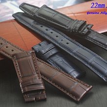 【時間探索】 全新 IWC 軍錶摺疊扣專用特仕款錶帶鱷魚皮款 ( 22mm.21mm.20mm)