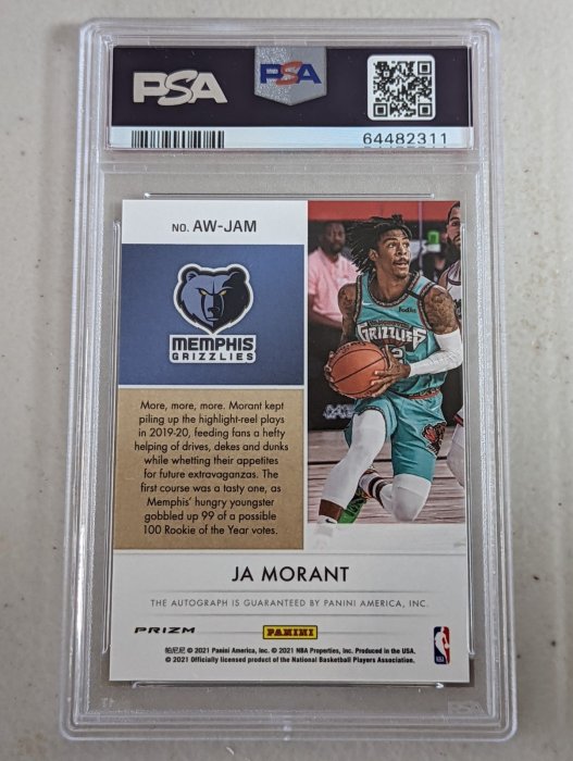 2020 Mosaic Award-Winning Autographs #12 Ja Morant PSA10