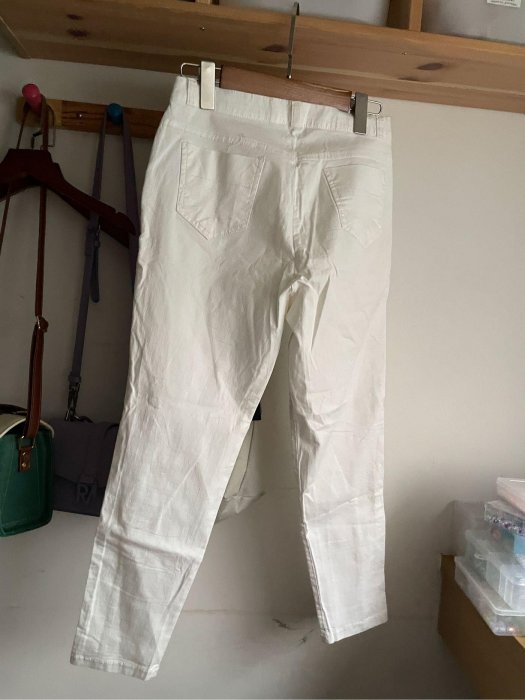 韓國 白色棉質彈性 長褲 400