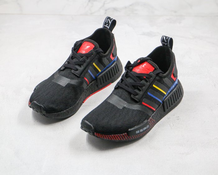 Adidas NMD R1 日文撞色 條紋豎紋 黑彩虹色 休閒 慢跑鞋 FY1434 男女鞋 情侶鞋