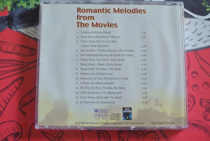 CD ~ ROMANTIC MELODIES FROM THE MOVIES ~2000 READER'S DIGEST