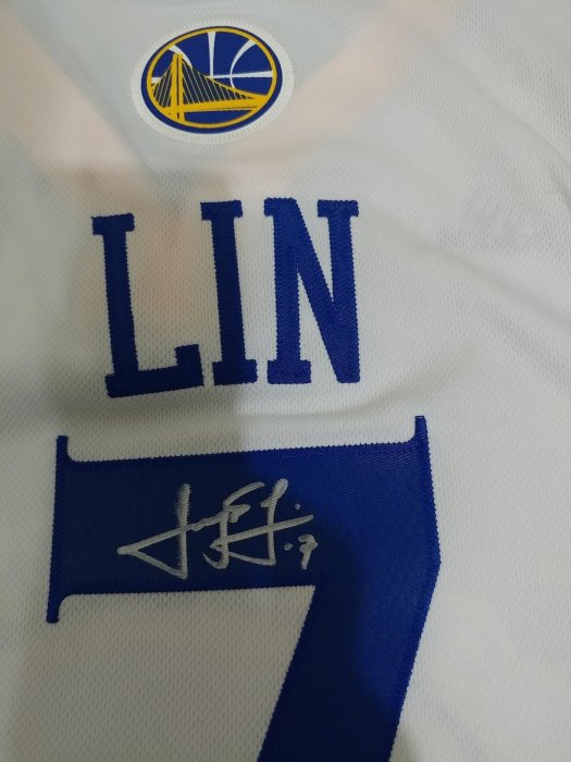 林書豪 Jeremy Lin 新人年勇士隊 Linsanity 絕版親筆簽名 主場球衣