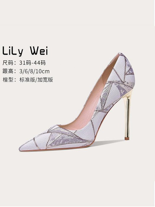 Lily Wei小碼女鞋313233法式高跟鞋氣質高級感女細跟優雅復古春季-麵包の店