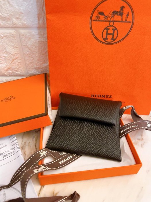 （🎉已售）可送禮大全配全新正品✨愛馬仕Hermès Bastia經典黑零錢包卡片夾Epsom皮革