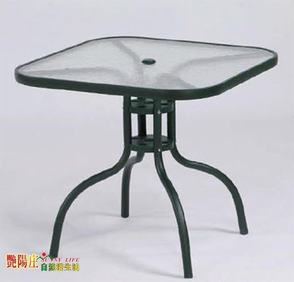 【艷陽庄】方桌(全鋁)90CM餐桌戶外桌餐桌椅玻璃餐桌休閒桌傢俱戶外傘