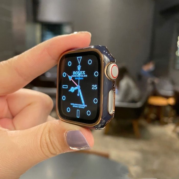 新品 Apple watch金邊鋼化膜一件式殼 防摔保護殼 兼容蘋果手錶 3/4/5/6代 38 40 42 44mm