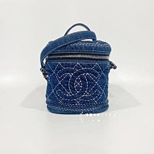 遠麗精品(桃園店) C1718 Chanel 藍色單寧化妝筒包