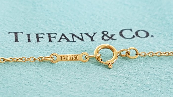 TIFFANY & CO. 蒂芬妮 750，18K黃金 ，經典款 十字架項鍊 ， 保證真品 超級特價便宜賣