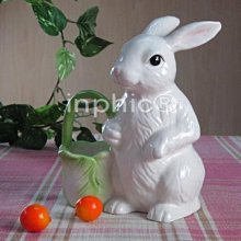 INPHIC-外單 居家擺飾 生日 兔子提白菜籃 陶瓷擺飾 飾品