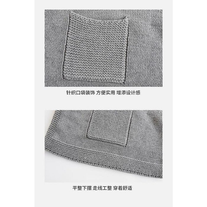 熱銷新款日韓童裝兒童針織毛衣馬甲22秋裝新款男童藝文簡約百搭女童口袋背心