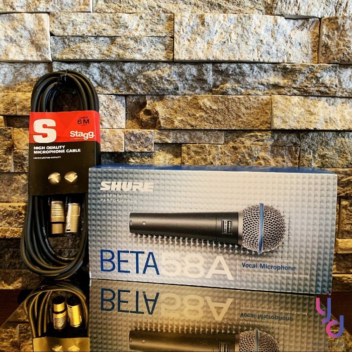 現貨免運 贈專用導線 美國 Shure Beta 58A 專業 動圈 麥克風 歌唱 錄音 直播 附專用收納袋 夾頭