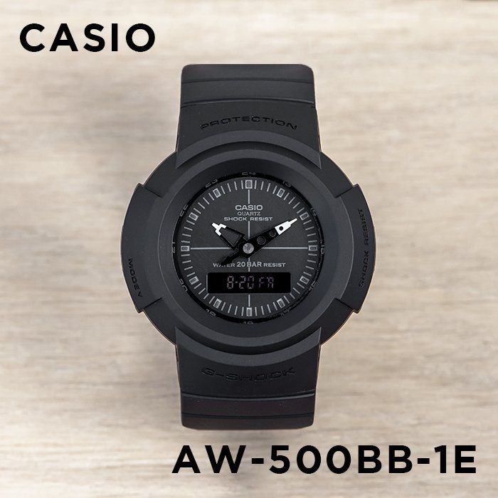 【金台鐘錶】CASIO卡西歐G-SHOCK 防水200米 復刻經典設計 簡約時尚(消光黑) AW-500BB-1E