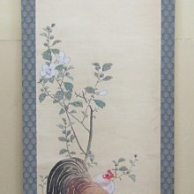 日本古字畫  雞