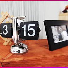 【Love Shop】Flip Clock 客廳裝飾座鐘單腳自動翻頁鐘錶 複古小天平鐘