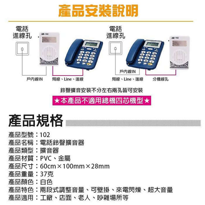 板橋現貨【電話鈴聲擴音器】免電池聲光顯示.來電音量擴大器放大器.電話擴音器.老人重聽障工廠【傻瓜批發】(102)